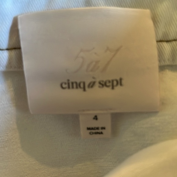 Cinq à Sept | Tous Les Jours Anson Twill Mini Skirt in Off White Sz 4 Faux Wrap - Picture 8 of 13